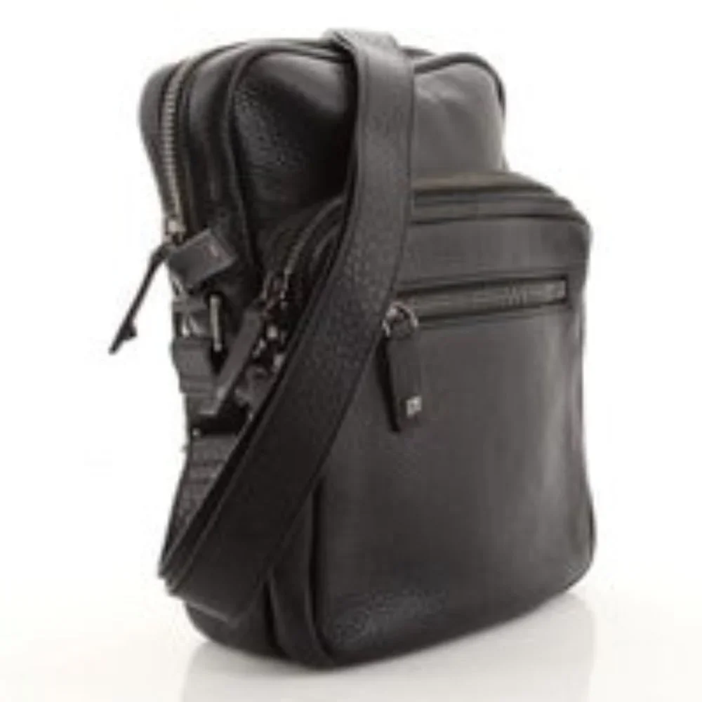 Valentino Black Noir Pebble Leather Rockstud Crossbody